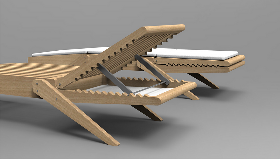 Miniature : Bain de soleil en bois design CROCO