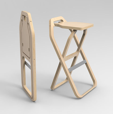 MADE INFINE Wooden folding bar stool