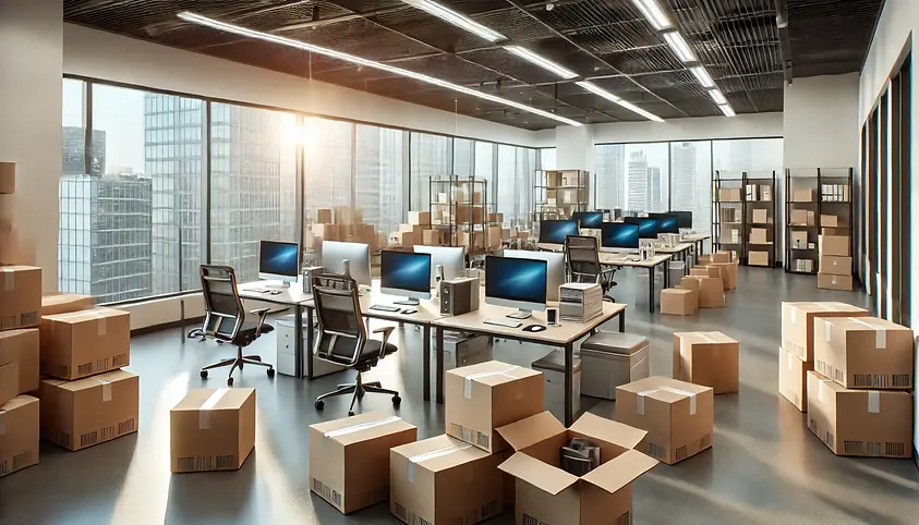DALL·E 2025-01-12 00.41.25 - A highly realistic and detailed office space with modern furn