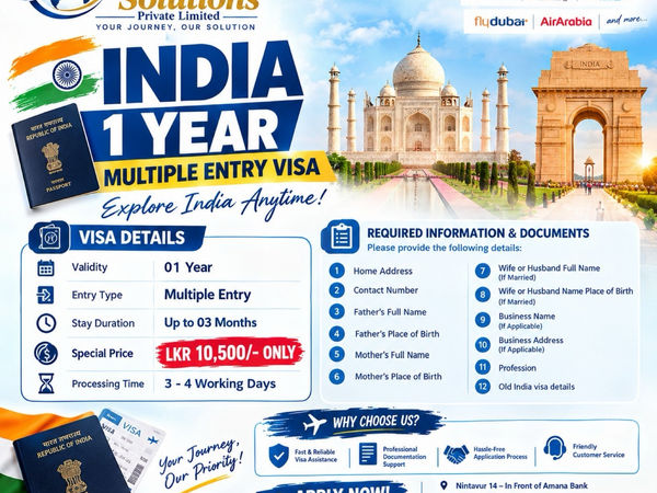 Elite Travel Solutions India 1 Year Multiple Entry Visa Assistance