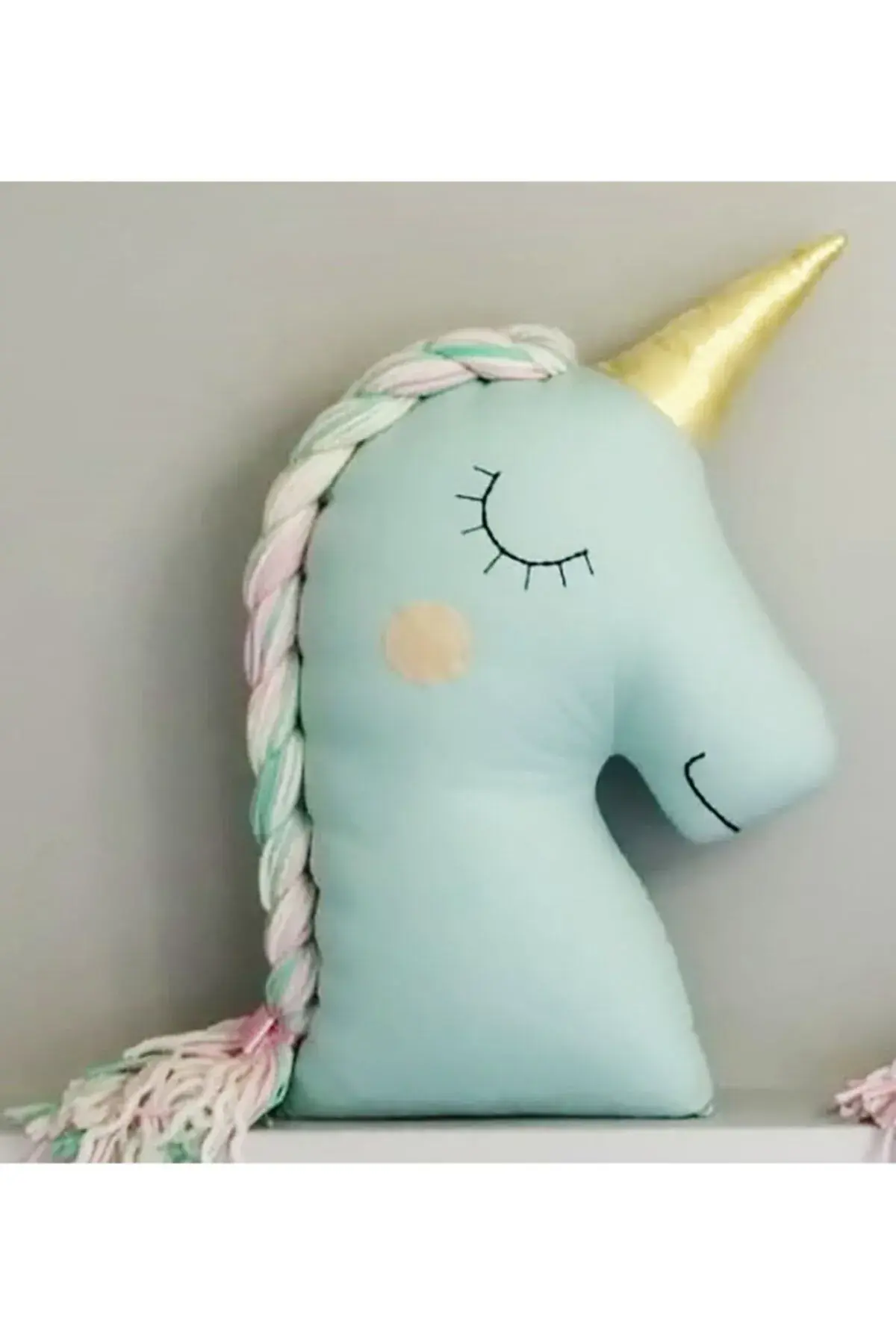 Su Yeşili Unicorn Dekoratif Yastık