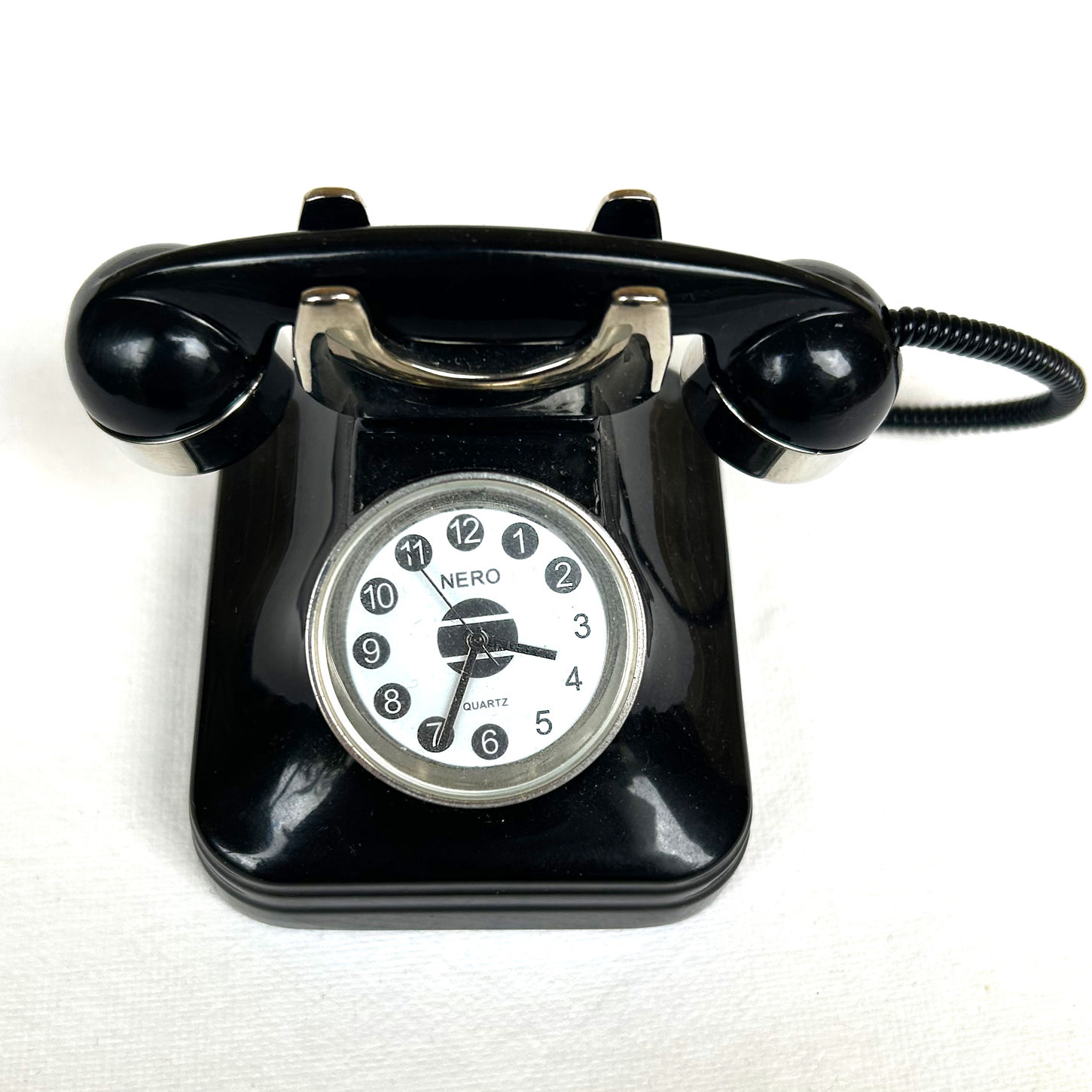 Black Retro Telephone Mini Clock designed by NERO Australia
