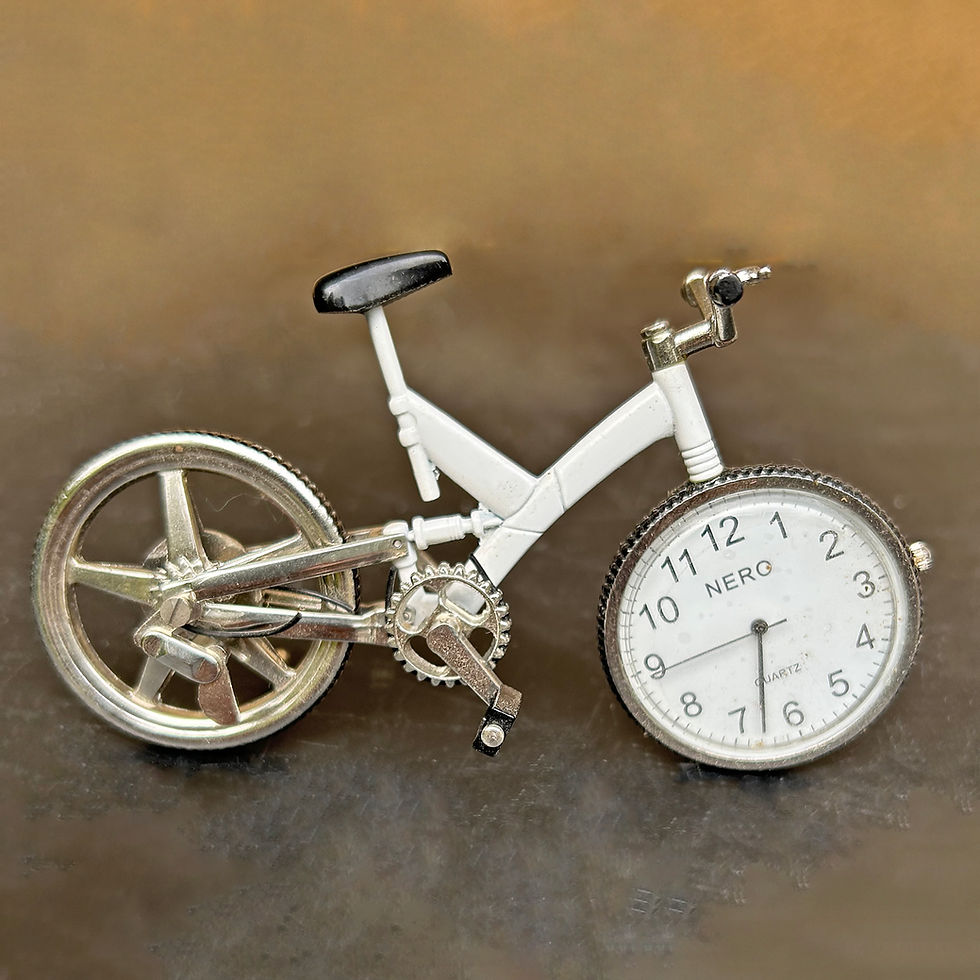 White bicycle Miini clock designed by NERO Australia