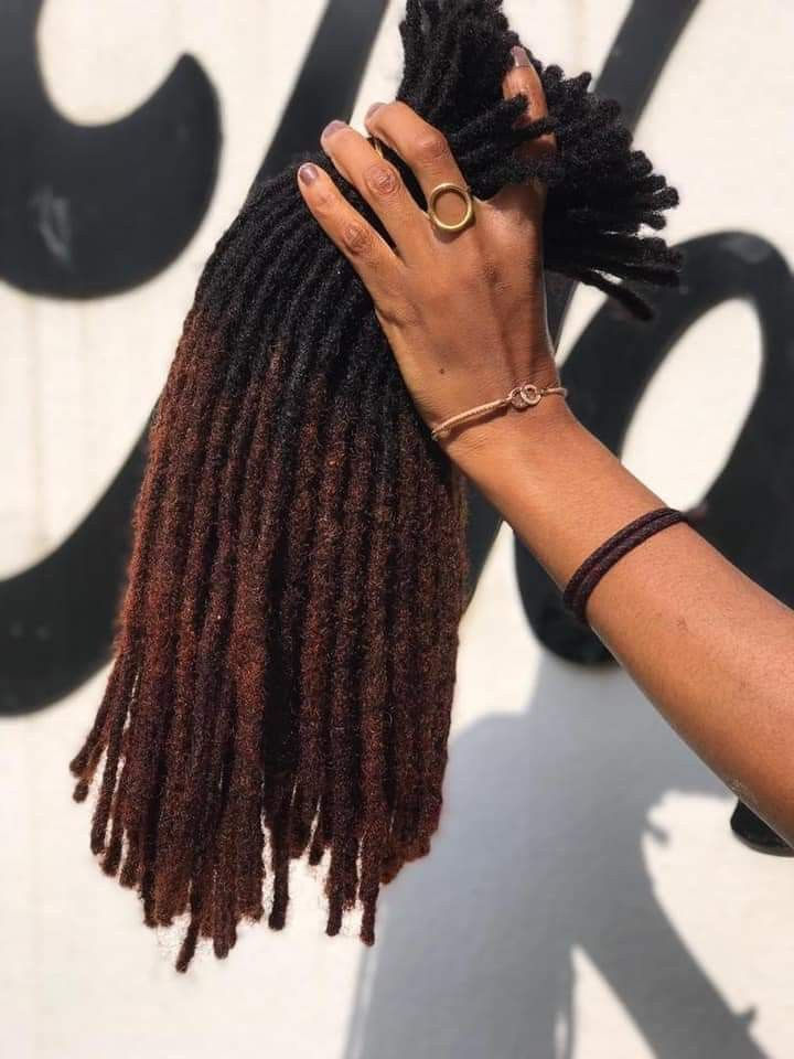 Dreadlosk cheveux naturel longueur 15 cm noir et deux tons maron jaune
