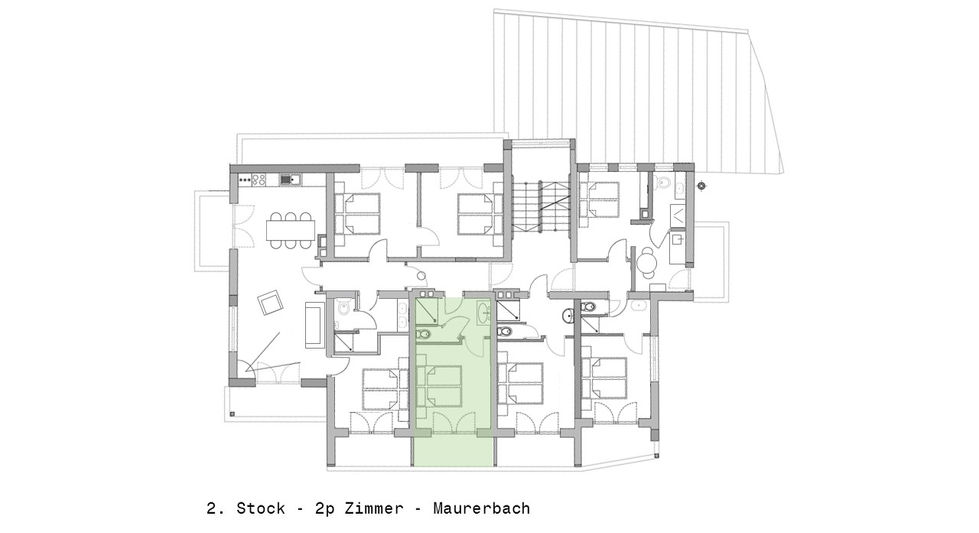 Grundriss vom Zimmer 3 Maurerbach im 2. Stock