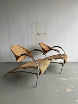 Rotan lounge chairs (2x)