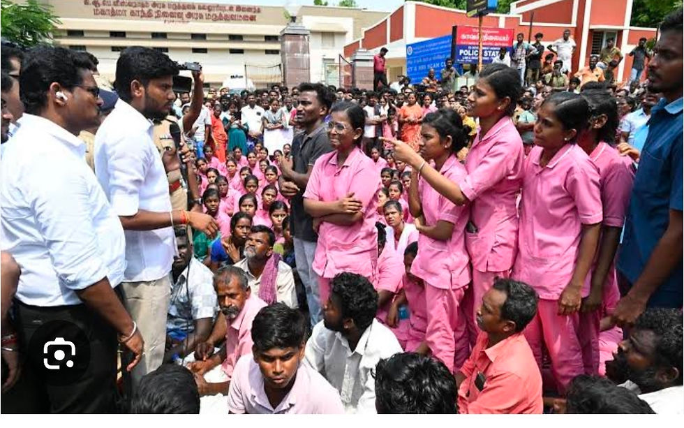 துணை சபநாயகர் அமைச்சர் நேரில் ஆறுதல் உரிய நடவடிக்கை எடுப்பதாகவும் உறுதி! திருச்சி : அரசு மருத்துவகல்லூரி மாணவி தவறான சிகிச்சையால் செவிலியர் பலிமாணவி பலி! உறவினர்கள் - மாணவிகள் போராட்டம்!