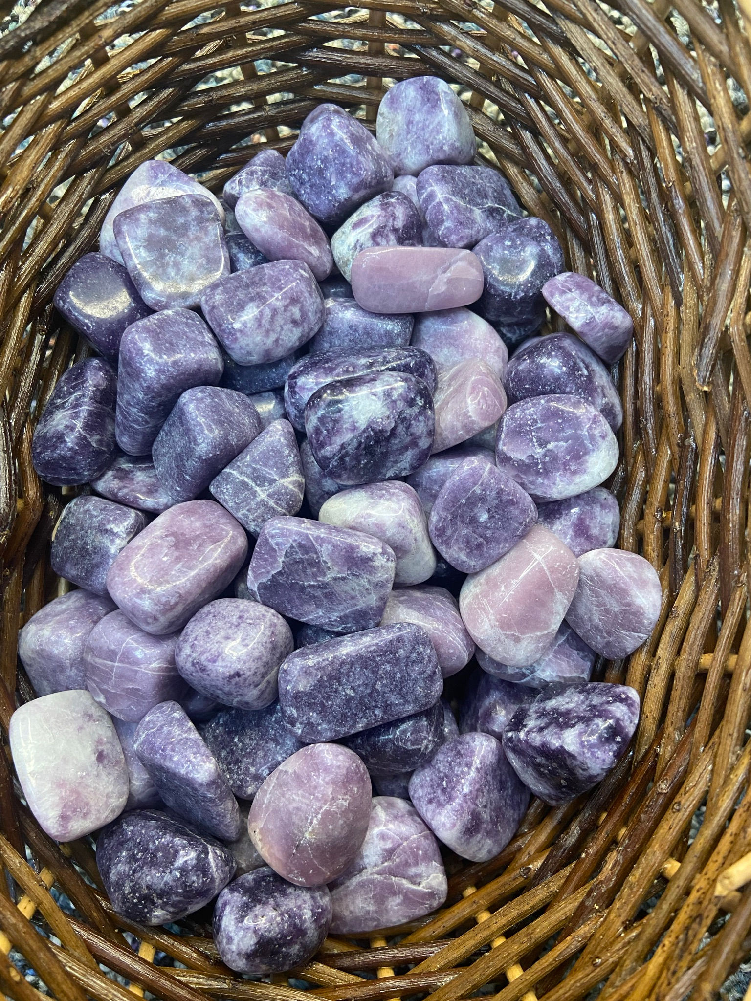 Lepidolite tumbles