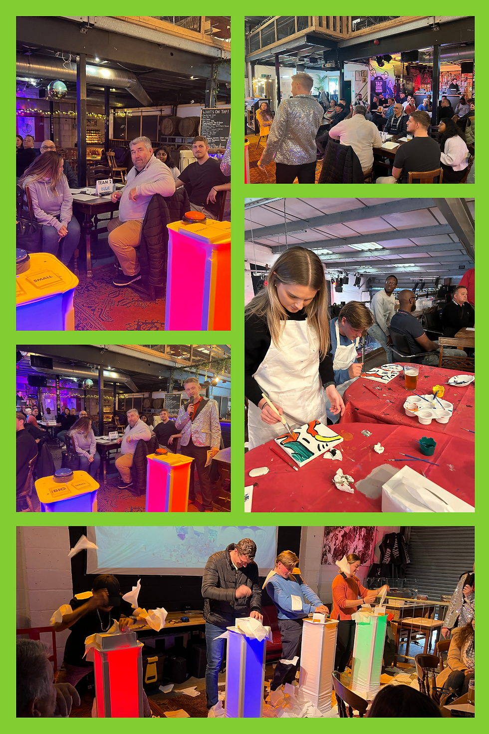 Photos of people enjoying a team building day