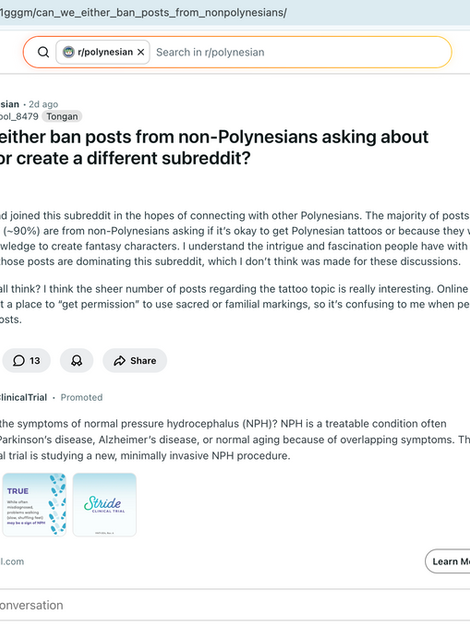 Can we either ban posts from non-Polynesians asking about tattoos or create a different subreddit? 