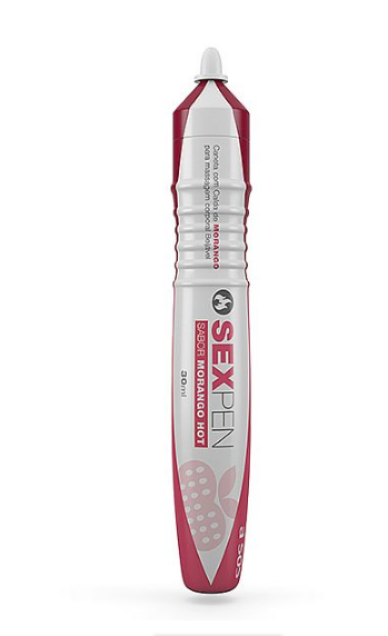 Caneta Comestível Sex Pen Morango Hot - 30ml