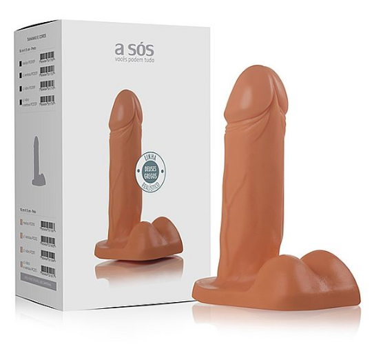 Pênis Apolo maciço com escroto na cor pele