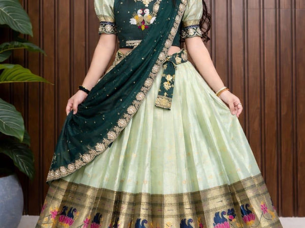 Girls Traditional Embroidered Lehenga Choli Set
