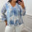 Thumbnail: Casey V Neck Tier Frill Chiffon Top Leop Blue
