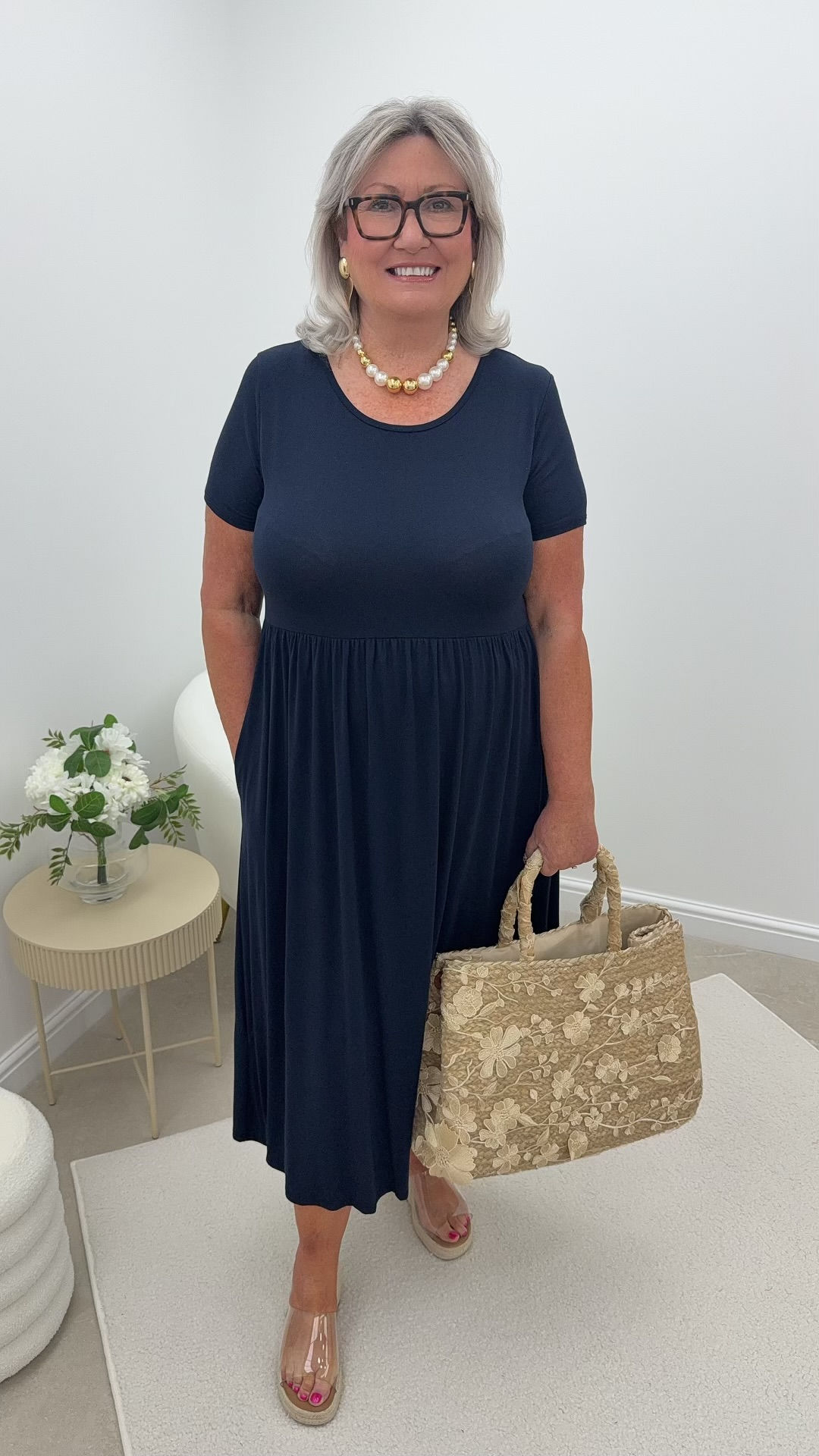 Cove Basic Soft T-Shirt Maxi Dress Navy