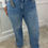 Thumbnail: Hannah Sparkle Stitch Heart Wide Leg Jean Blue