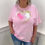 Thumbnail: Hatti Paint Heart Sparkle T-Shirt Pink