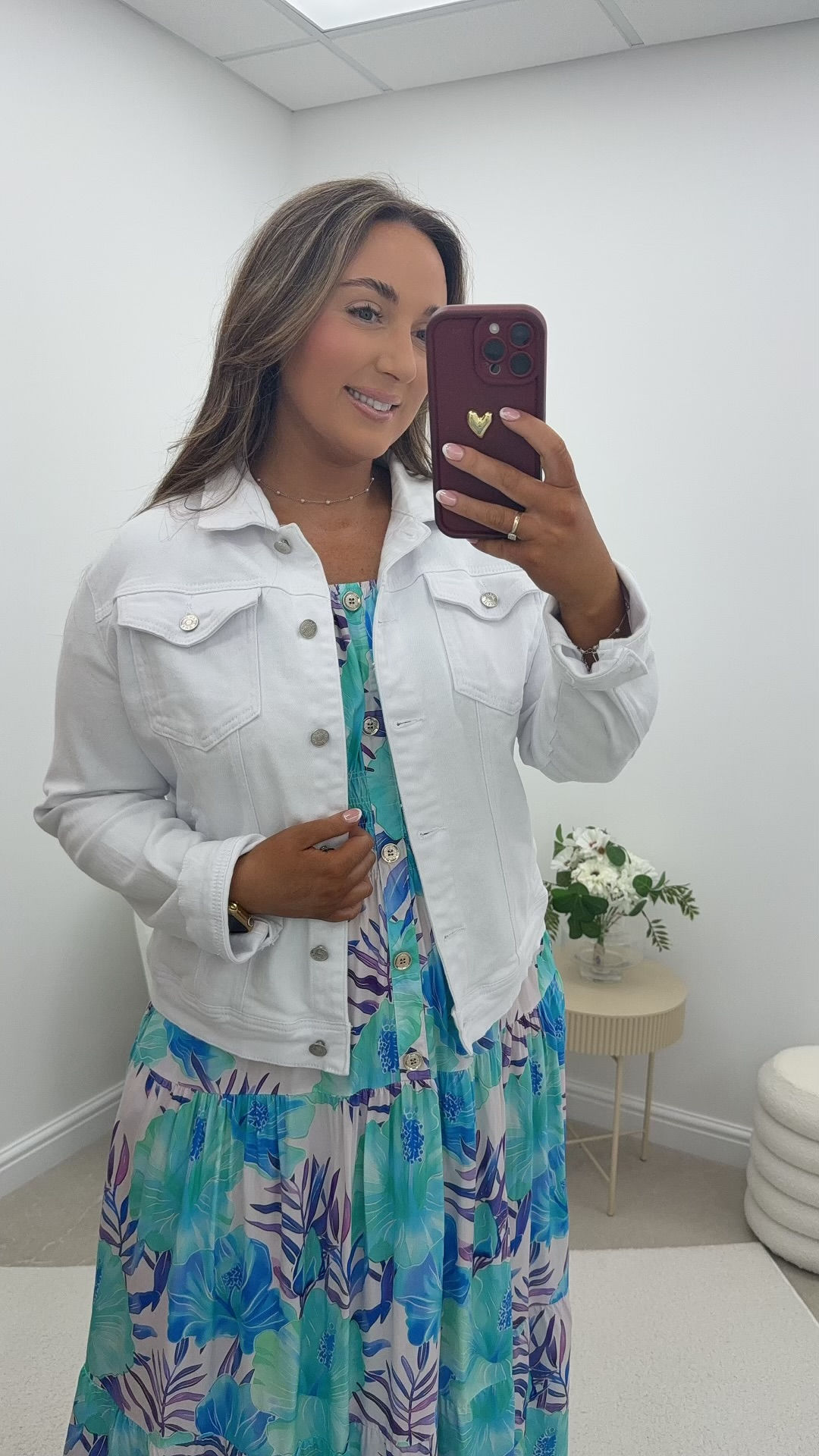 Monica Stretch Denim Jacket White