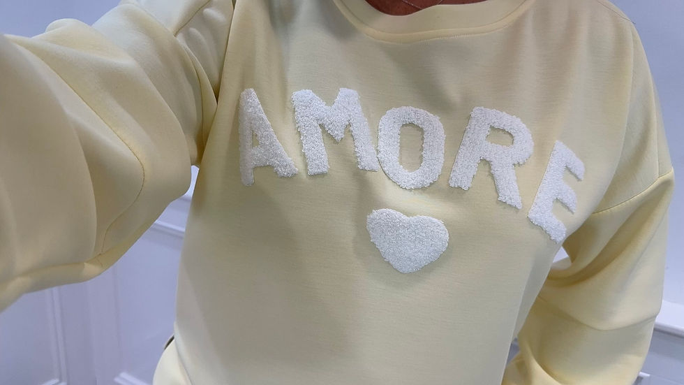 Thumbnail: Amore Heart Soft Sweater Jumper Lemon