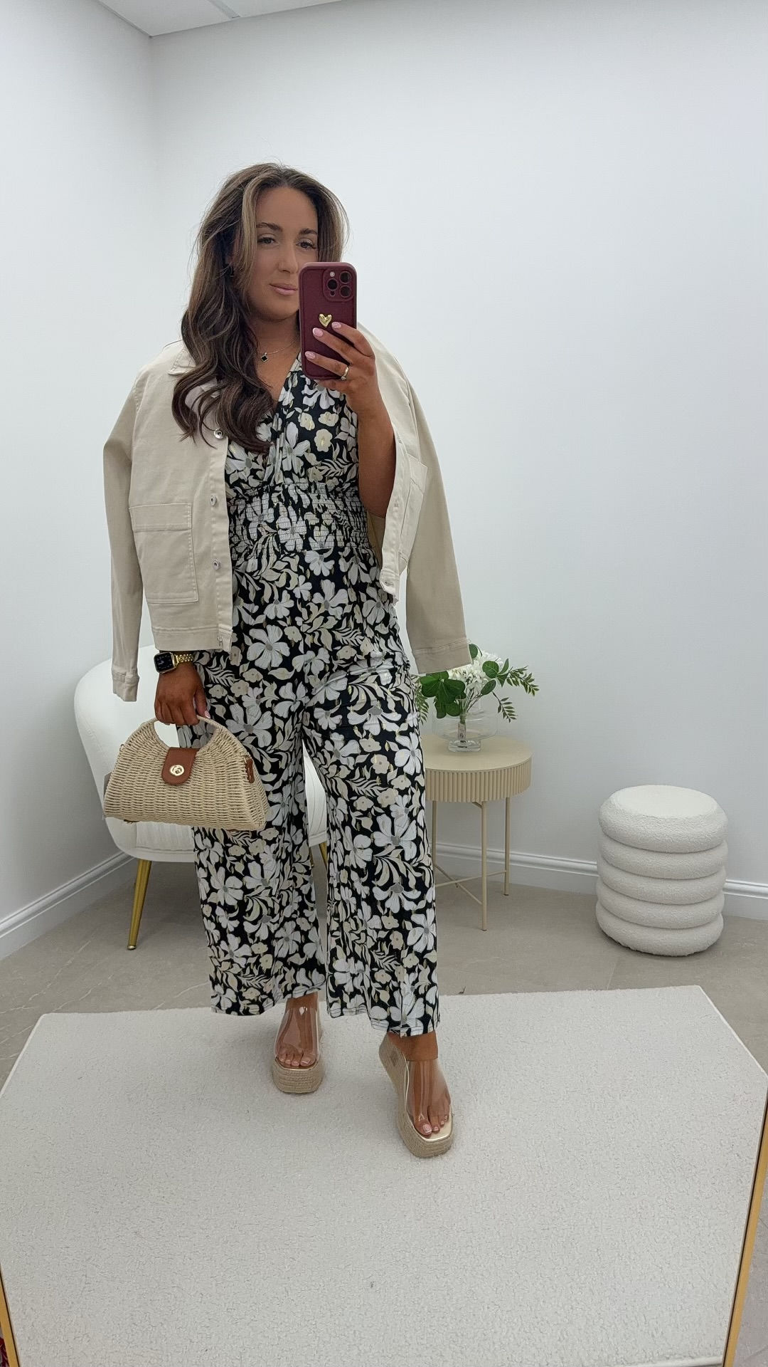 Noah Slinky Floral Foil Shimmer Magic Jumpsuit Black