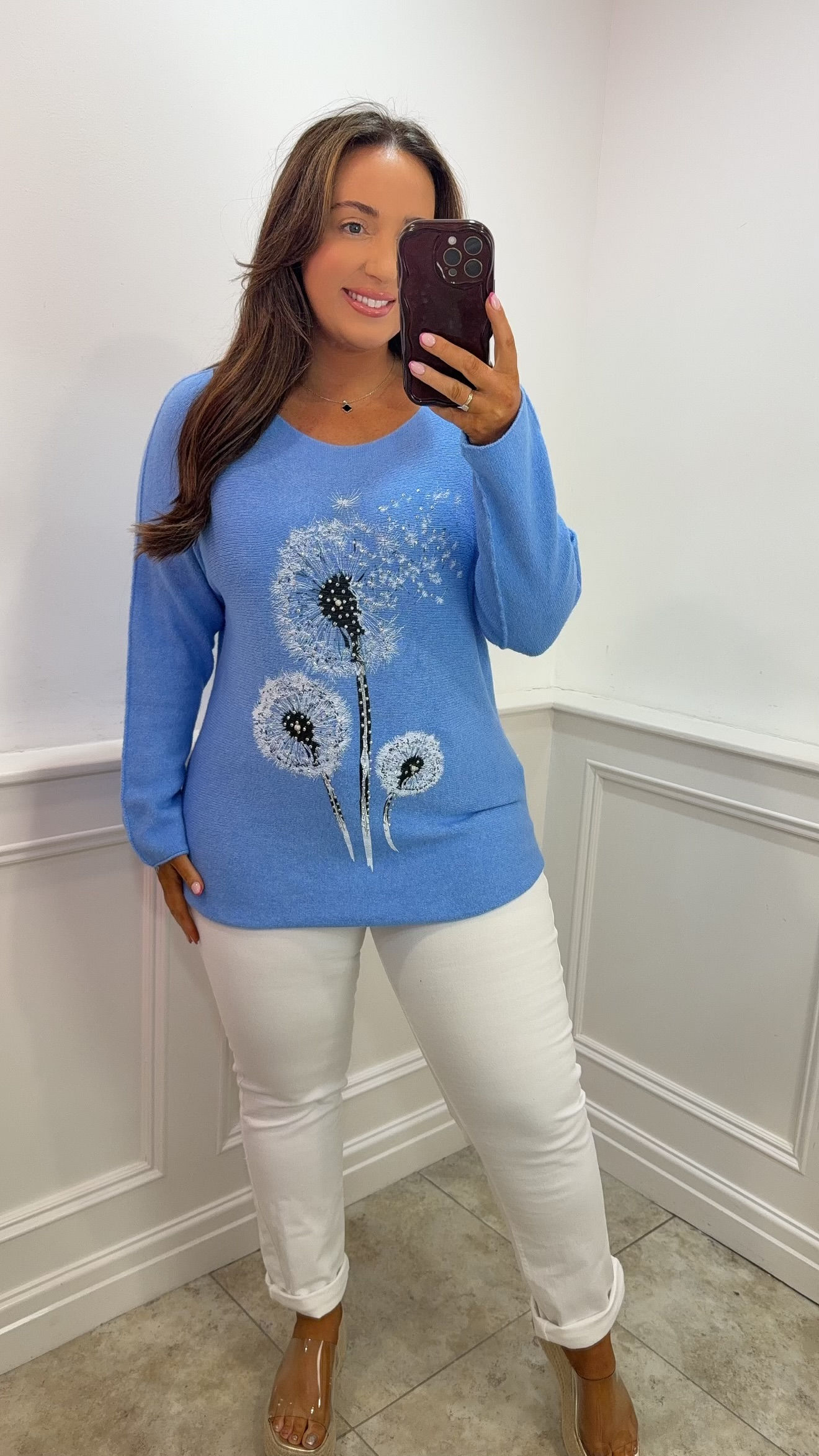 Fran Dandelion Soft Knit Jumper Blue