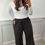 Thumbnail: Kimberley Wide Leg Elastic Waist Jogger Chocolate