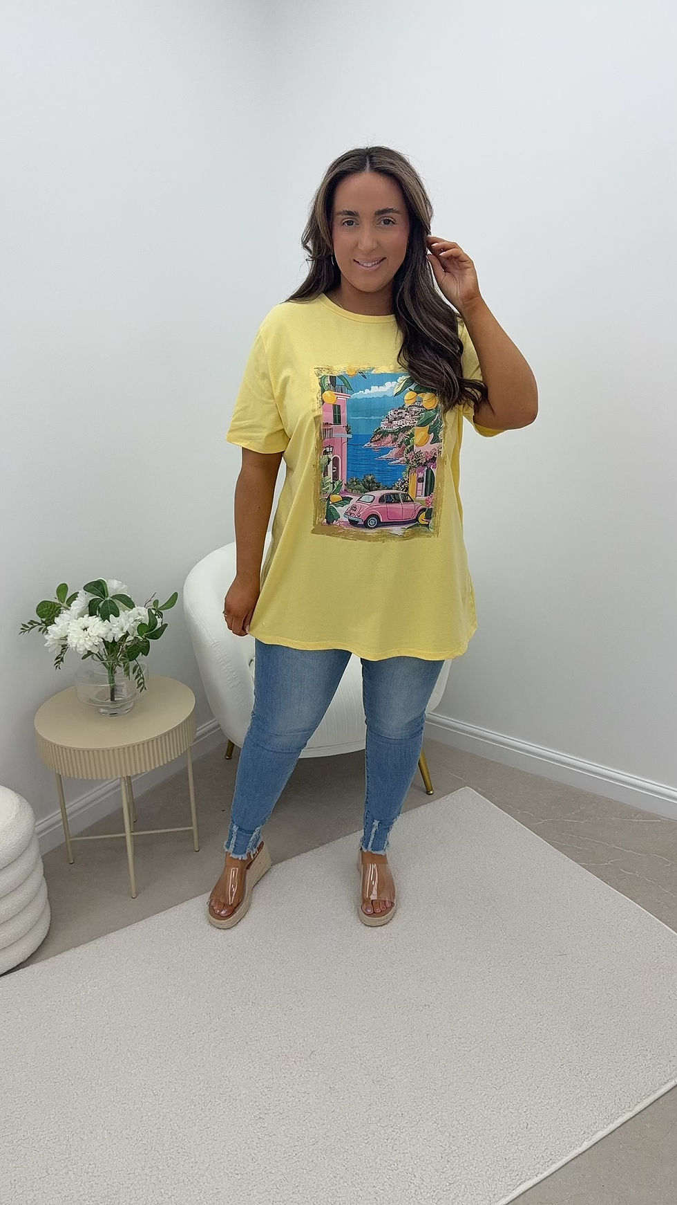Thumbnail: Bethany Statement Printed T-Shirt Coast Lemon