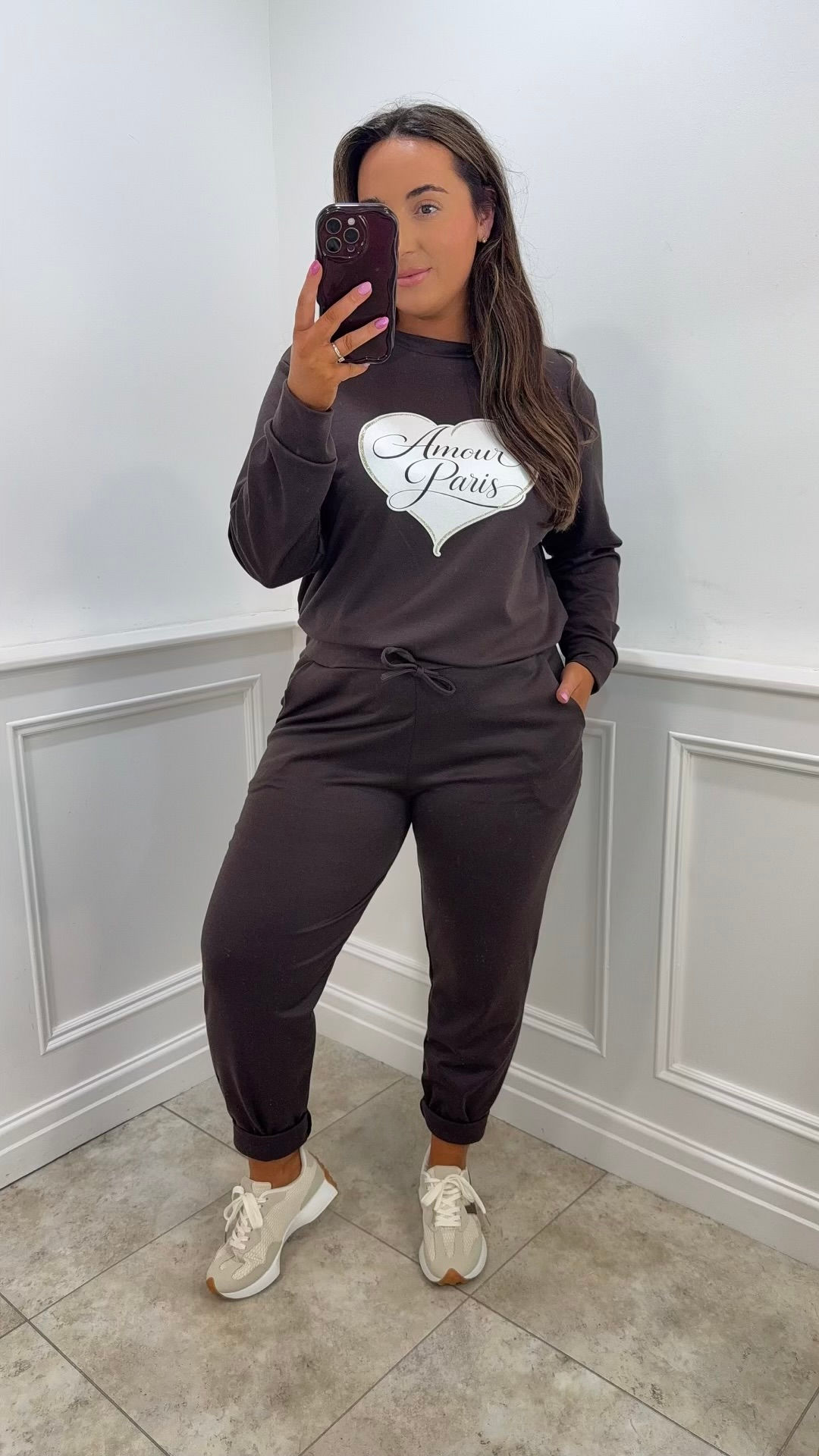 Eliza Heart Amour Sparkle Heart Lounge Set Chocolate