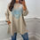 Thumbnail: Polly Denim Heart Sparkle Scuba Sweater Beige
