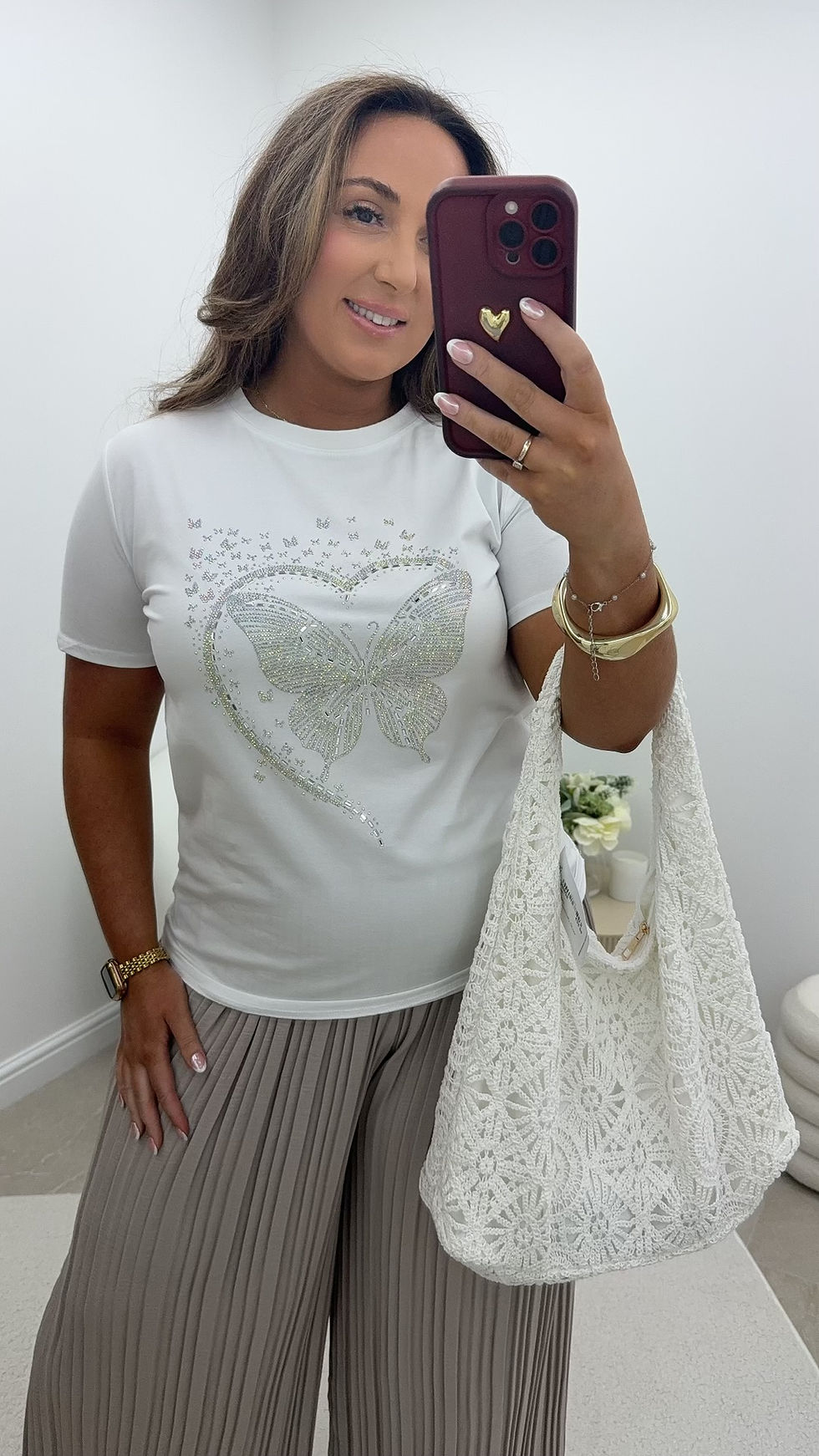Thumbnail: Neve Sparkle Butterfly T-Shirt White