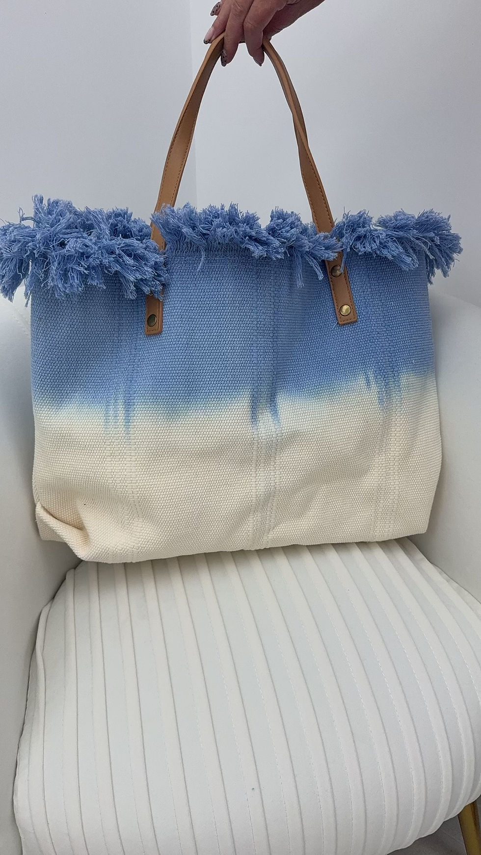 Thumbnail: Straw Summer Bag Blue