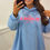 Thumbnail: Minnie Amour Paris Slogan Hoodie Baby Blue