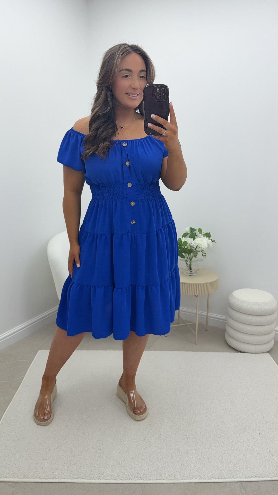 Maisie Basic Chiffon Magic Midi Dress Royal Blue