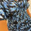 Thumbnail: Margo Leaf Foil Shimmer V Neck Slinky Maxi Dress Midnight Blue