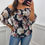 Thumbnail: Eva Bardot Detail Frill Flower Top Black