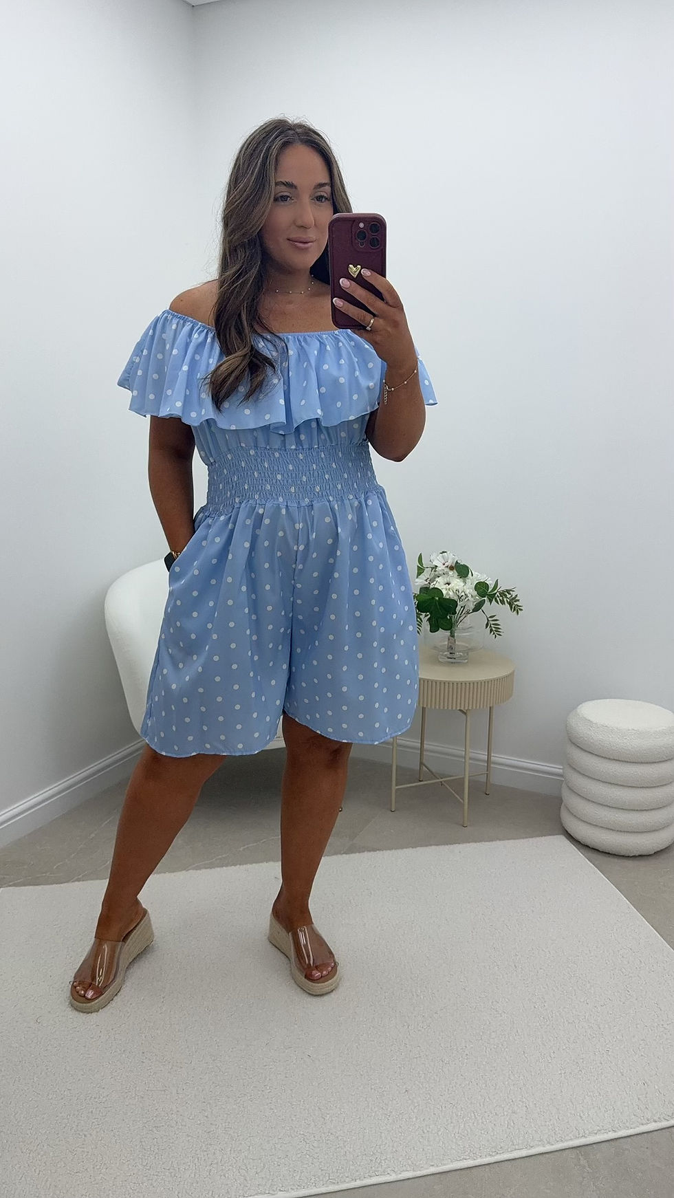 Thumbnail: Kia 3 Way Magic Playsuit Polkadot Baby Blue