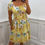Thumbnail: Caladonia Floral Printed Chiffon Magic Midi Lemon