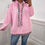 Thumbnail: Arnie Leopard Trim Scuba Hoodie Pink
