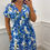 Thumbnail: Shelby V Neck Button Floral Magic Midi Dress Blue