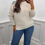 Thumbnail: Lucy Basic Soft Knit Batwing Jumper Beige
