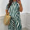 Thumbnail: Lacey Pleated Zebra Two Piece Set Green