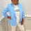 Thumbnail: Missi Ruched Sleeve Blazer Baby Blue