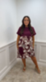 June Chain Printed T-Shirt Dress Wine
