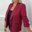 Thumbnail: Missi Ruched Sleeve Blazer Wine