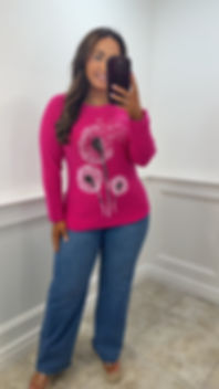 Moanna Dandelion Soft Knit Jumper Fuchsia