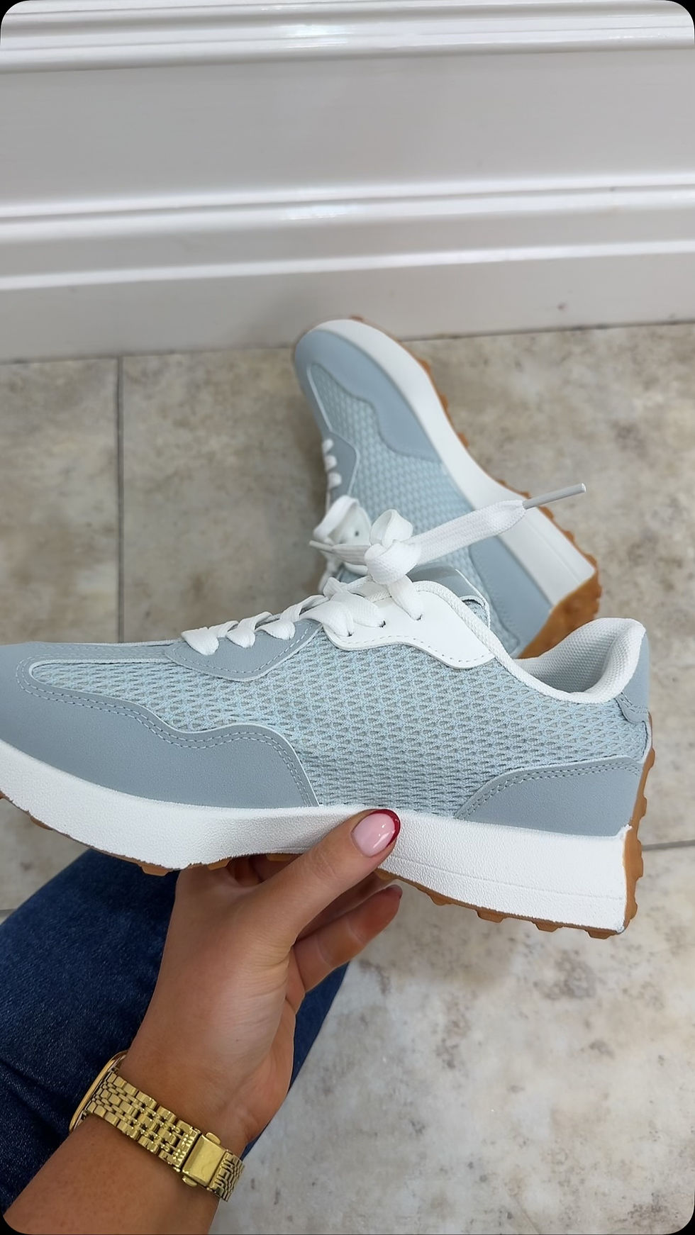 Thumbnail: Zena Woven Statement Trainer Blue