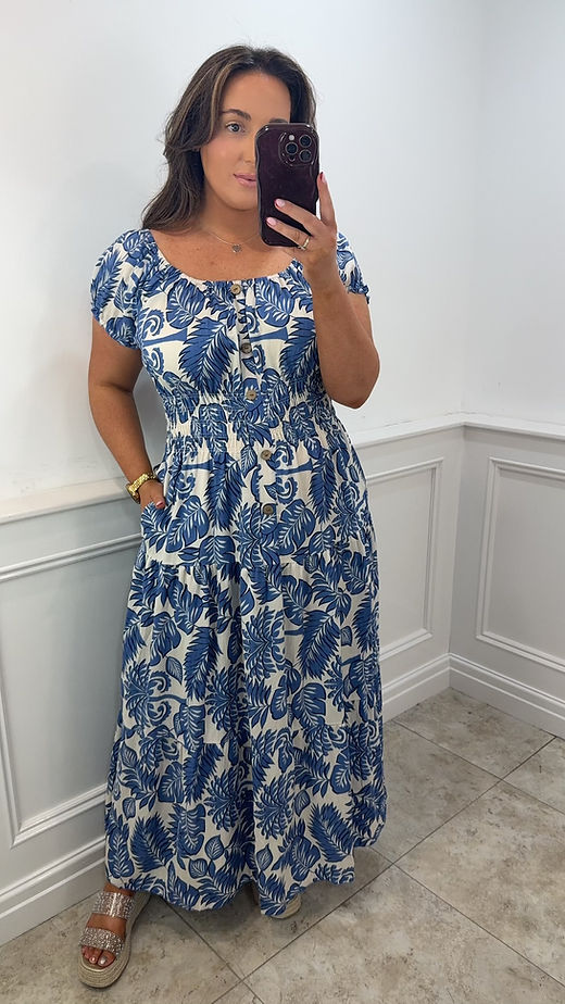 Willow Palm Print Magic Maxi Dress Blue | Lucy Lou's Boutique Willow Palm Print Magic Maxi Dress Blue | Lucy Lou's Boutique
