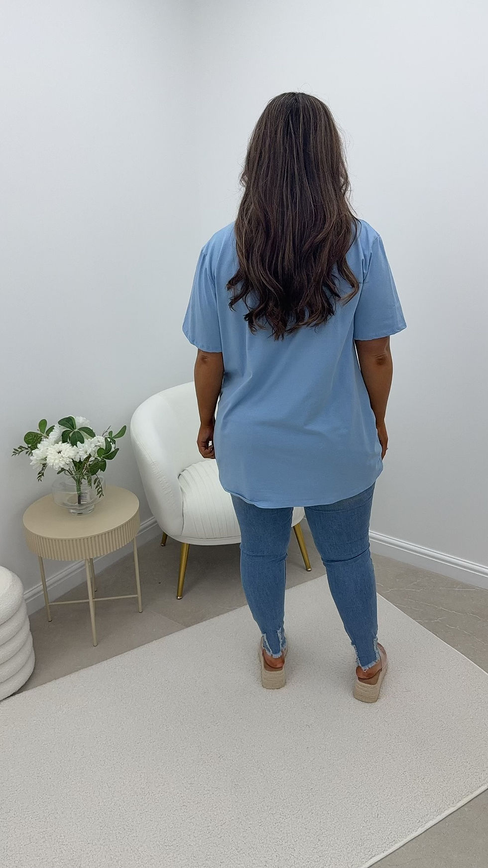 Thumbnail: Bethany Statement Printed T-Shirt Coast Baby Blue