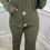 Thumbnail: Merlo Long Sleeve Waffle Detail Set Khaki