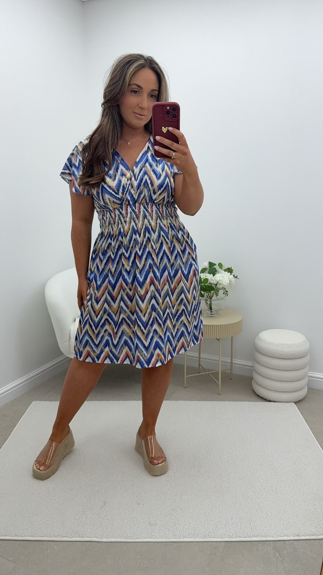 Liv ZigZag Slinky Foil Shimmer LL Magic Short Dress Light Blue